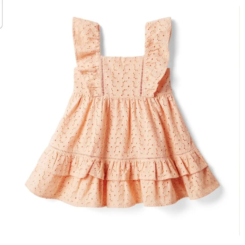 NWT Janie and Jack Pink Ruffled Smocked Sundress Little Girl size 10 (C20)
